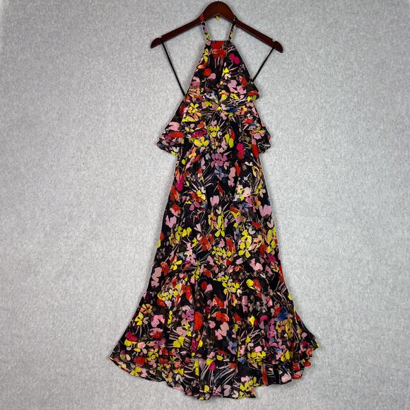 Jason Wu Collective Floral Halter Neck Ruffles Dress Size 2 - Picture 2 of 10